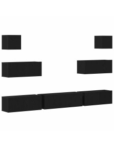 Set mobile TV 7 pcs Rovere Nero 100 x 30 x 30 cm 2