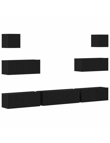 Set mobile TV 7 pcs Rovere Nero 100 x 30 x 30 cm