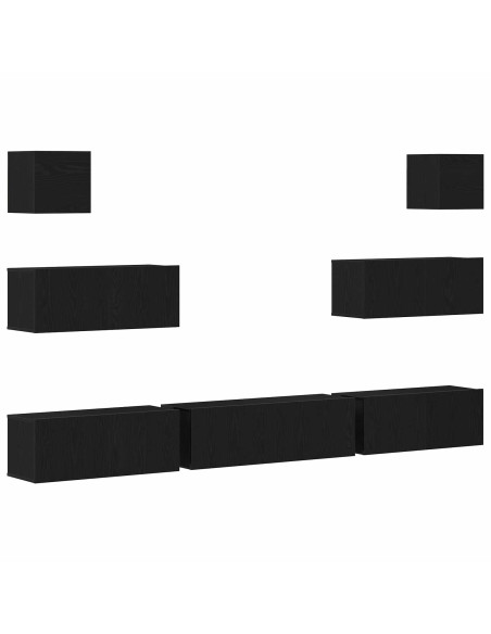Set mobile TV 7 pcs Rovere Nero 100 x 30 x 30 cm