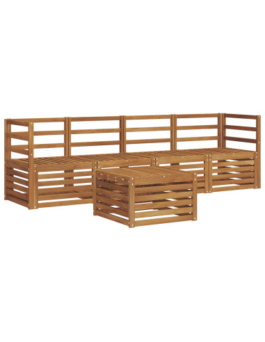 Set divani 5 pcs Naturale Legno di Acacia Massello
