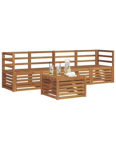 Set divani 5 pcs Naturale Legno di Acacia Massello