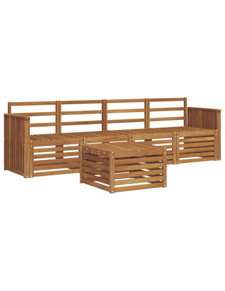 Set divani 5 pcs Naturale Legno di Acacia Massello
