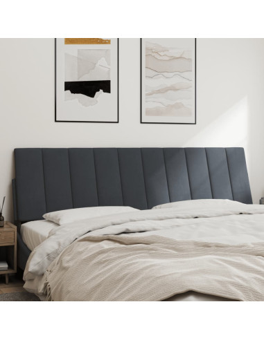 Cuscino Testiera Hanko Grigio Scuro 183 cm in Velluto