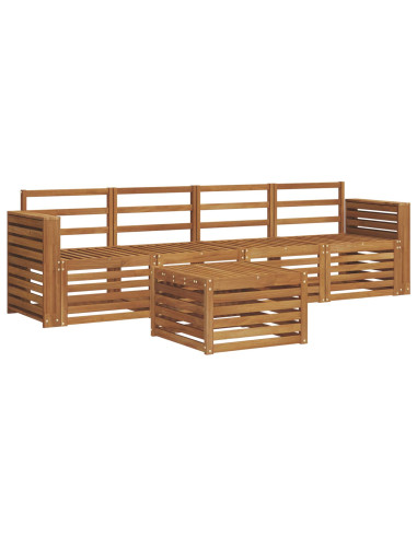 Set divani 5 pcs Naturale Legno di Acacia Massello