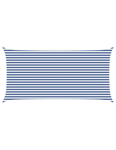 Vela da ombra solare Blu e Bianco 6 x 3 m