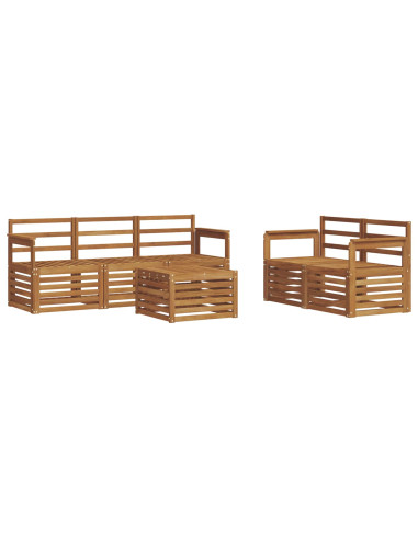 Set divani 6 pcs Naturale Legno di Acacia Massello