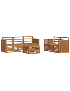 Set divani Legno di Acacia Massello 2