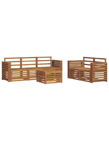Set divani 6 pcs Naturale Legno di Acacia Massello