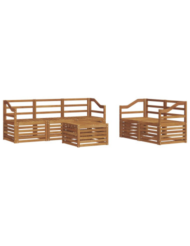 Set divani 6 pcs Naturale Legno di Acacia Massello