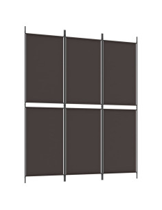 Divisorio a 3 Pannelli Marrone 150x180 cm in Tessuto 2