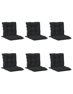 Set di Cuscini per Sedia Bassa 6 pcs Melange Nero 2