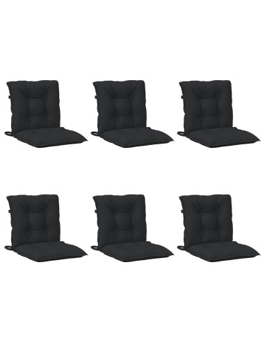 Set di Cuscini per Sedia Bassa 6 pcs Melange Nero
