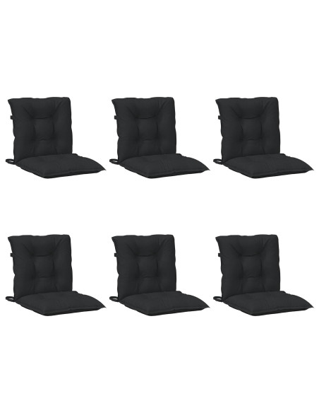 Set di Cuscini per Sedia Bassa 6 pcs Melange Nero