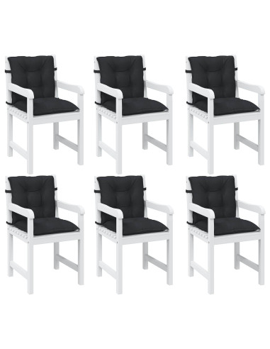 Set di Cuscini per Sedia Bassa 6 pcs Melange Nero