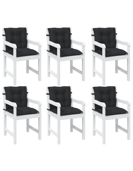 Set di Cuscini per Sedia Bassa 6 pcs Melange Nero