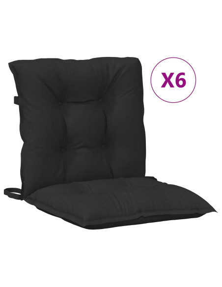 Set di Cuscini per Sedia Bassa 6 pcs Melange Nero
