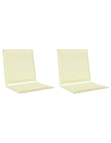 Cuscini per Seduta e Schienale 2 pcs Crema 47 x 45 x 2 cm