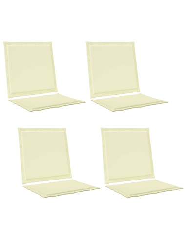 Cuscini per Seduta e Schienale 4 pcs Crema 47 x 45 x 2 cm