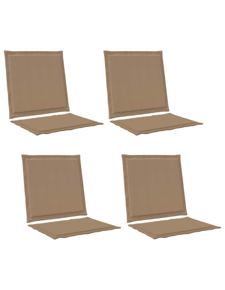 Cuscini per Seduta e Schienale 4 pcs Tortora 47 x 45 x 2 cm