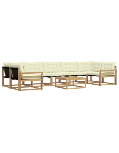 Set di divani da esterno 8 pcs Bianco e Crema 79 x 79 x 37 cm 2