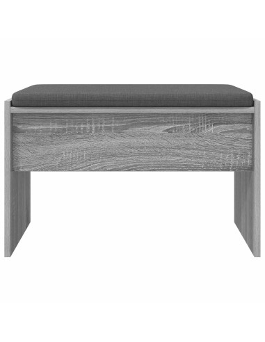 Panca per ingresso con cuscino Grigio Sonoma 63 x 38 x 40 cm
