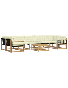 Set di divani da esterno 8 pcs Bianco e Crema 79 x 79 x 37 cm 2