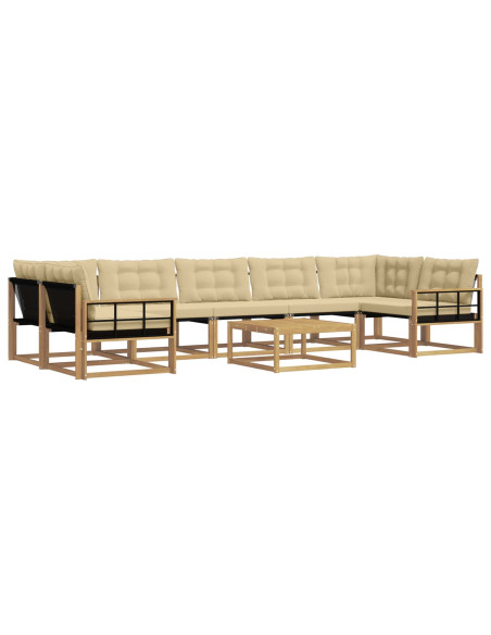 Set di divani da esterno 8 pcs Bianco e Beige 79 x 79 x 37 cm