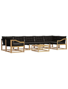 Set di divani da esterno 8 pcs Bianco e Nero 79 x 79 x 37 cm 2