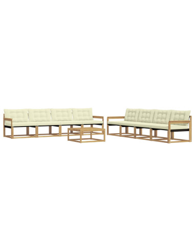 Set di divani da esterno 9 pcs Bianco e Crema 79 x 79 x 37 cm