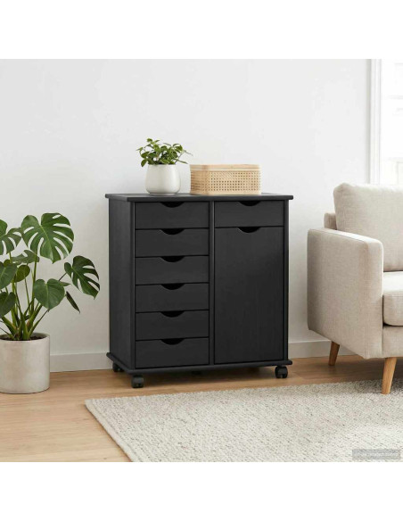 Mobile con Ruote con ruota Nero 63,5 x 39 x 65,5 cm