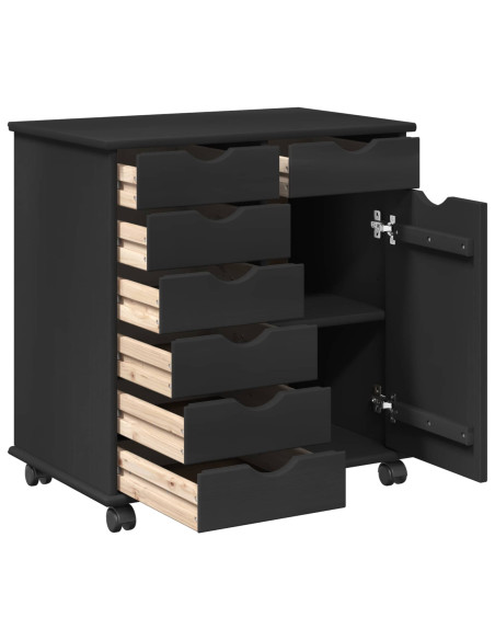 Mobile con Ruote con ruota Nero 63,5 x 39 x 65,5 cm