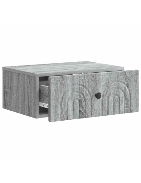 Mobiletto da notte a muro Grigio Sonoma 49 x 34,5 x 20 cm