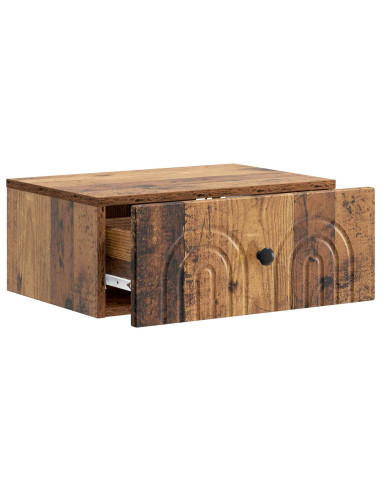 Mobiletto da notte a muro Legno antico 49 x 34,5 x 20 cm