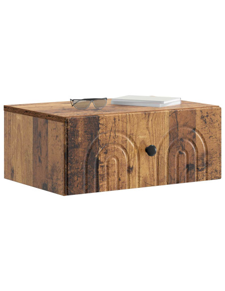 Mobiletto da notte a muro 2 pcs Legno antico 49 x 34,5 x 20 cm