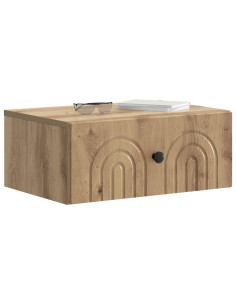 Mobiletto da notte a muro con cassetto 2 pcs Rovere Artigianale 2