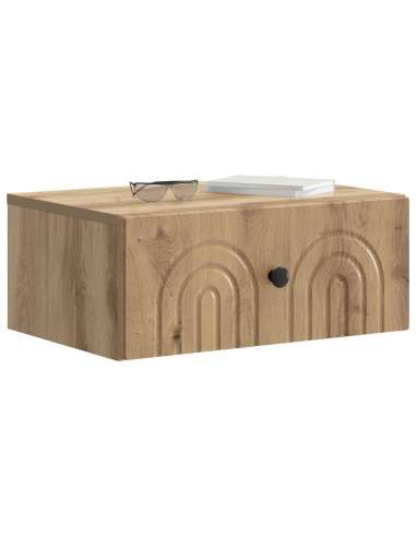 Mobiletto da notte a muro con cassetto 2 pcs Rovere Artigianale