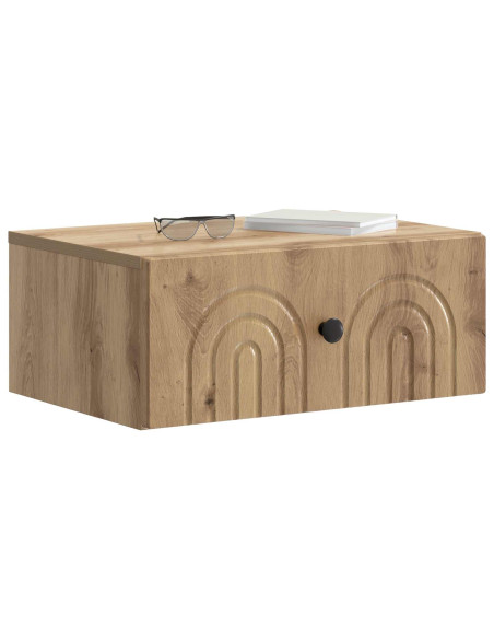Mobiletto da notte a muro con cassetto 2 pcs Rovere Artigianale