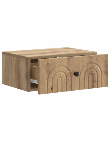 Mobiletto da notte a muro con cassetto 2 pcs Rovere Artigianale