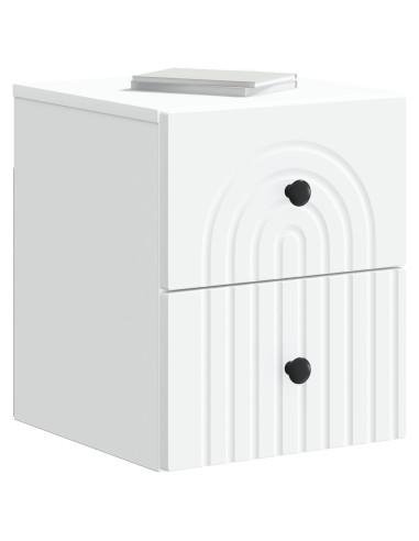Mobiletto da notte a muro 2 pcs Bianco 33 x 34,5 x 40 cm