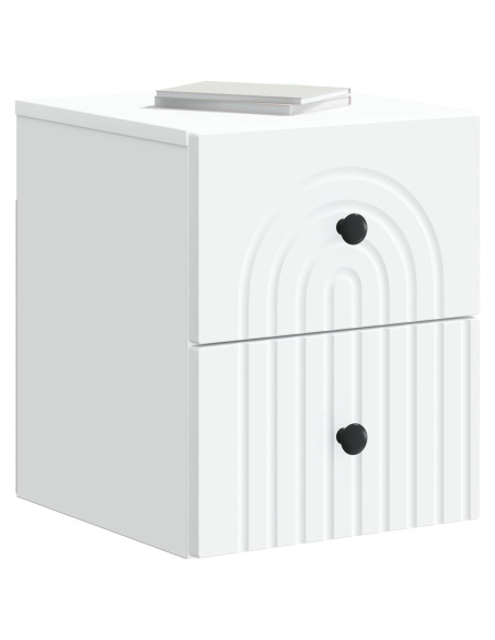 Mobiletto da notte a muro 2 pcs Bianco 33 x 34,5 x 40 cm
