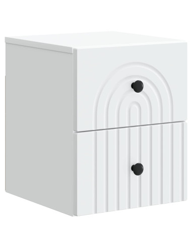 Mobiletto da notte a muro 2 pcs Bianco 33 x 34,5 x 40 cm