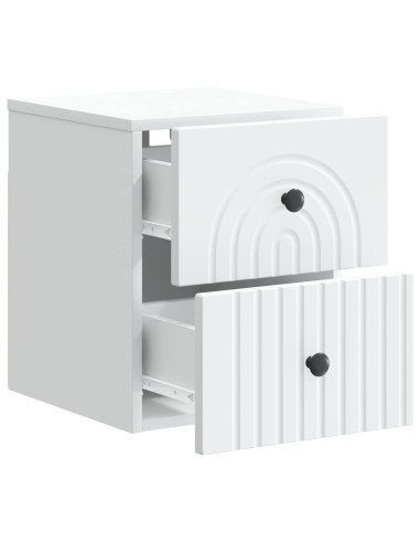 Mobiletto da notte a muro 2 pcs Bianco 33 x 34,5 x 40 cm