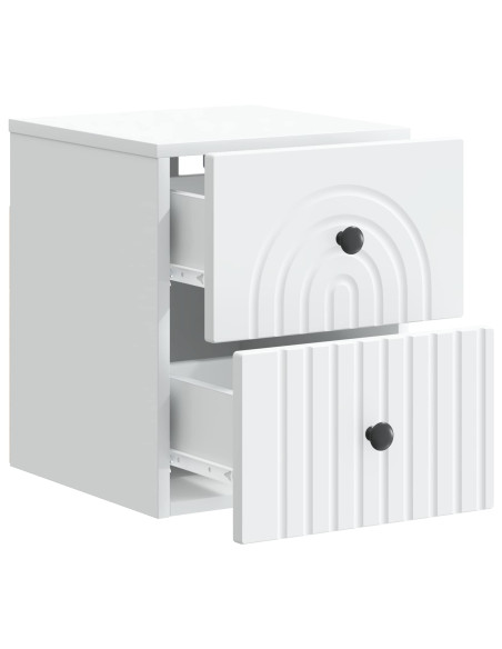 Mobiletto da notte a muro 2 pcs Bianco 33 x 34,5 x 40 cm