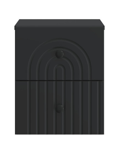 Mobiletto da notte a muro con cassetto Nero 33 x 34,5 x 40 cm