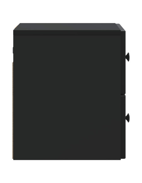 Mobiletto da notte a muro con cassetto Nero 33 x 34,5 x 40 cm