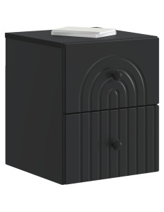 Mobiletto da notte a muro 2 pcs Nero 33 x 34,5 x 40 cm 2