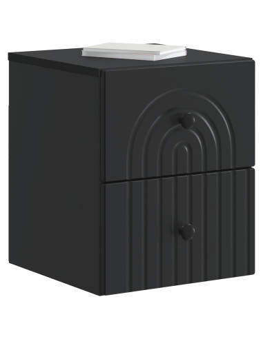 Mobiletto da notte a muro 2 pcs Nero 33 x 34,5 x 40 cm