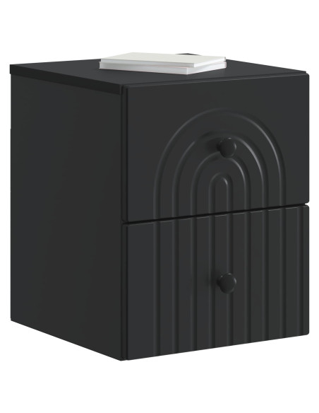 Mobiletto da notte a muro 2 pcs Nero 33 x 34,5 x 40 cm