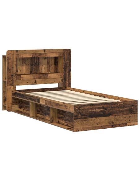 Telaio del letto con storage Legno antico 90 x 200 cm
