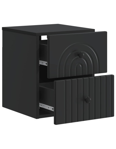 Mobiletto da notte a muro 2 pcs Nero 33 x 34,5 x 40 cm